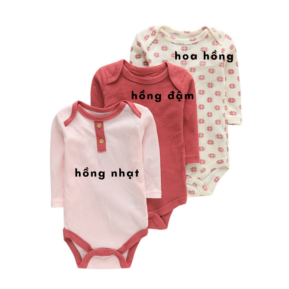 Body chip dài tay cho bé chất cotton mềm mát, bodysuit size từ 0-9 tháng BDT06