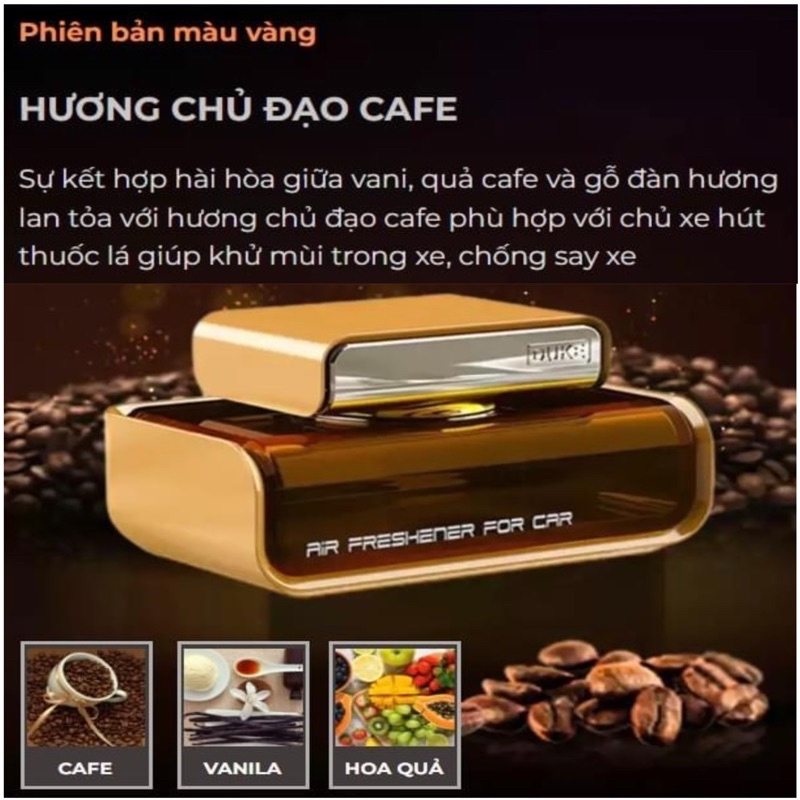 Nước hoa dầu thơm ô tô xe hơi cao cấp DUKE chiết xuất hoàn toàn từ thiên nhiên khử mùi chống say xe đặt taplo