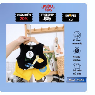 Mẫu 3 Lỗ Huơu Cao Cổ Cho Bé Trai, Chất Thun Cotton Sát Nách Trẻ Em MiDu Kid
