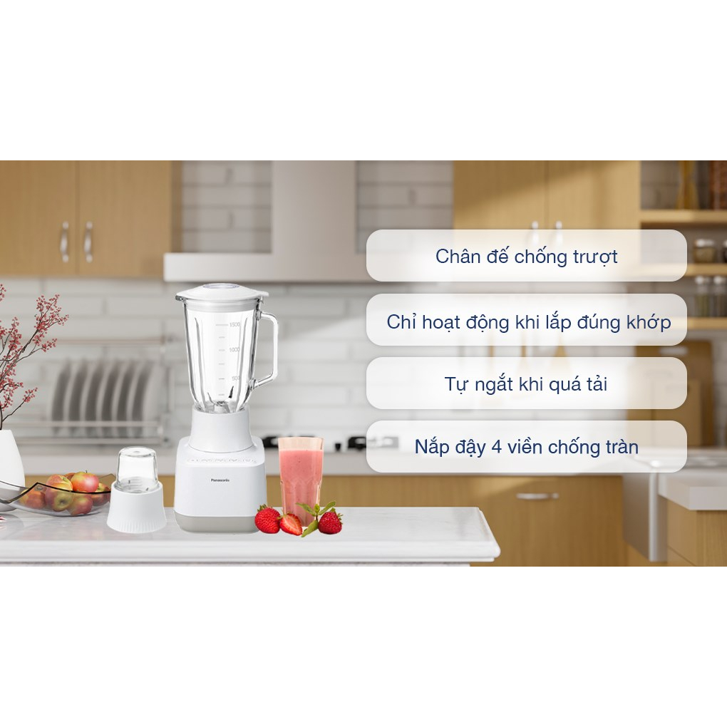 Máy xay sinh tố Panasonic MX-MG5351WRA hai cối thủy tinh, xay được đá lạnh, chính hãng, bảo hành 12 tháng