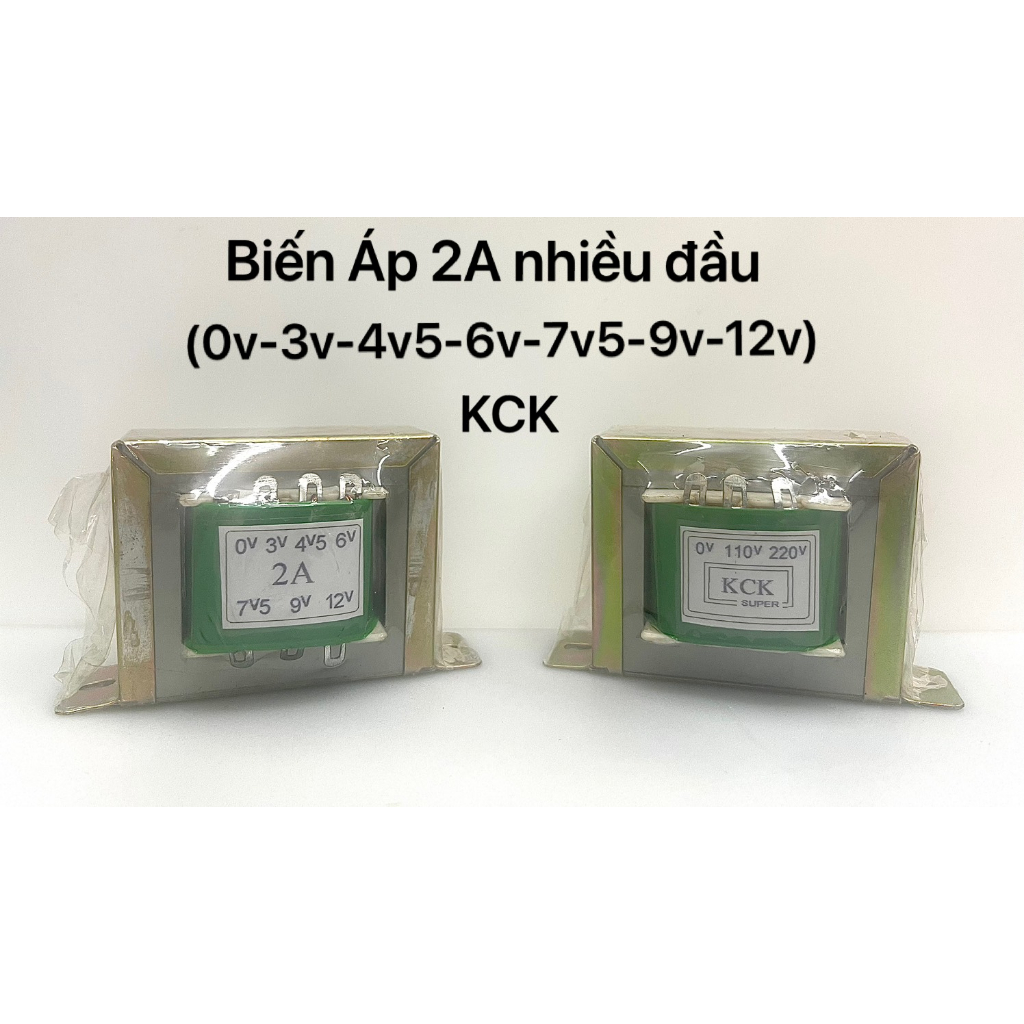 Biến áp 2A KCK nhiều đầu ( 0v - 3v - 4v5 - 6v - 7v5 - 9v - 12v )