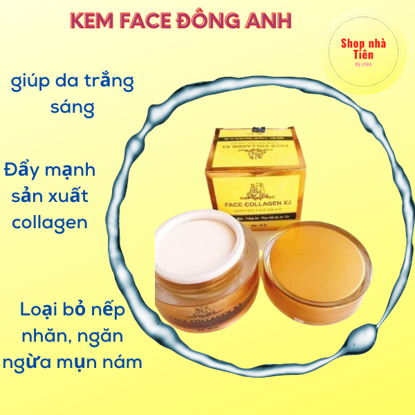 Kem Face Collagen X3 Đông Anh 20gr [Hàng Công Ty] Giúp Da Trắng Sáng, Mịn Màng, Ngừa Mụn, Phục Hồi Da Hư Tổn | BigBuy360 - bigbuy360.vn