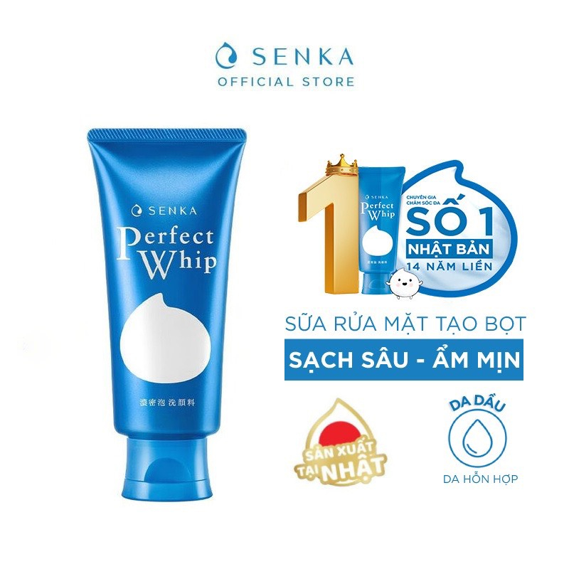 Sữa rửa mặt tạo bọt chiết xuất tơ tằm trắng Senka Perfect Whip 120g_70227