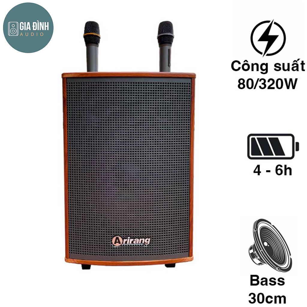 Loa kéo mini Arirang MKS2, Bass 30, Công suất PMPO 320W - Chính Hãng