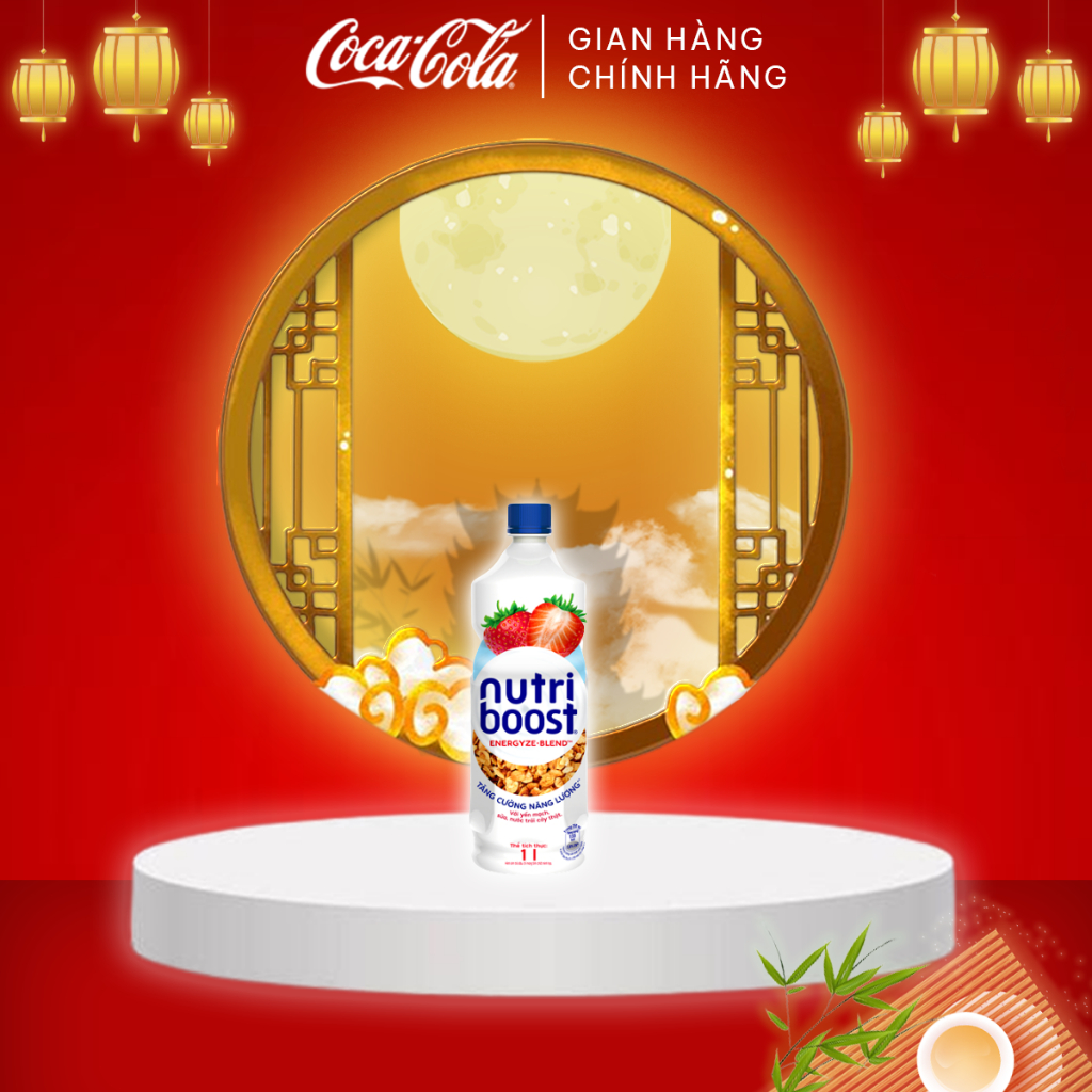 Combo 6 chai Nước Uống Sữa Trái Cây Nutri Boost Hương Dâu Chai 1L/chai