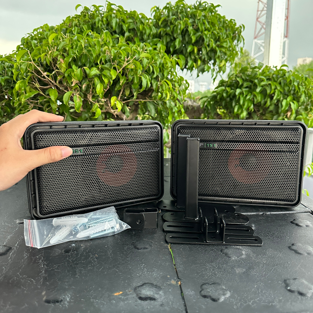 Combo 2 Loa treo tường Nghe Nhạc 151 và 2 bat treo loa, dành cho quán cà phê, sân vườn, spa, trường học, công xưởng.