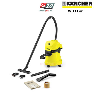 Máy hút bụi khô và ướt chuyên cho ô tô Karcher WD3 Car EU (2-trong-1, Hút và thổi bụi)