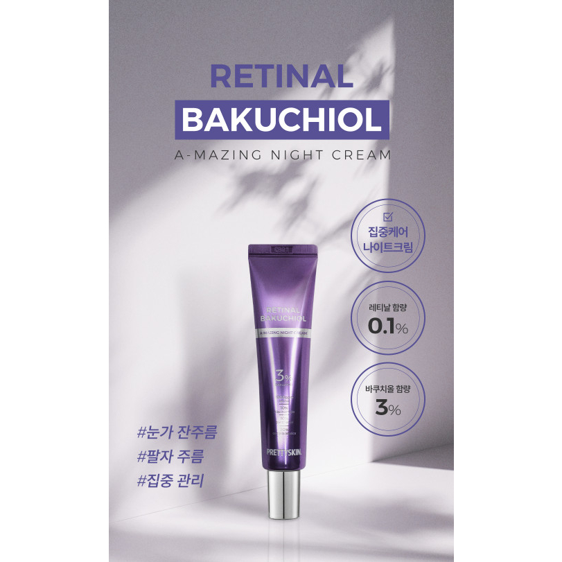 Retinal Bakuchiol Prettyskin 30ml Tái Tạo Da,Se Khít Lỗ Chân Lông,Sáng Da-Ngừa Lão Hóa