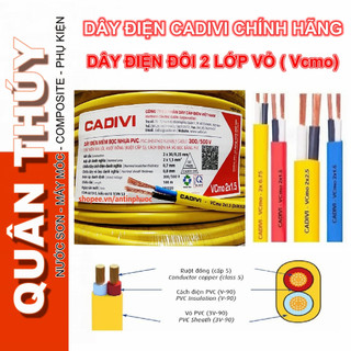 Dây Điện Đôi mền 2 lớp vỏ Vcmo (2x1.5 - 2x2.5 - 2x4.0 mm) CADIVI [Bán lẻ theo MÉT - Màu ngẫu nhiên]