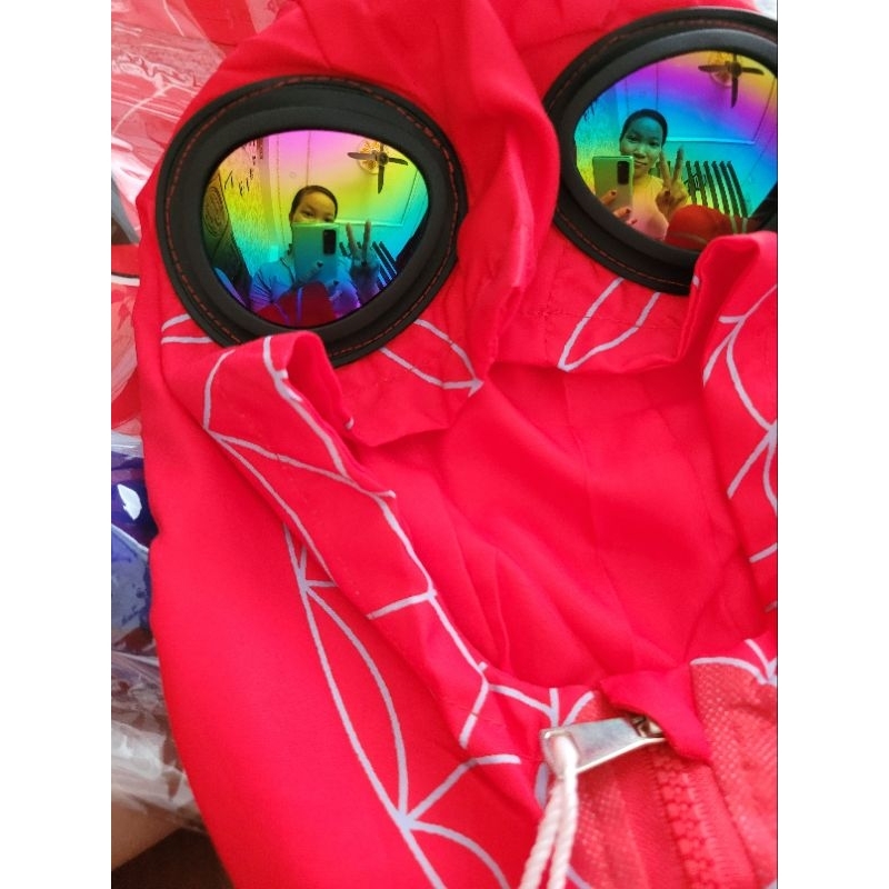 Áo khoác gió nhện lót lưới, lót lông nhung 3-7 tuổi có mắt kính siêu xịn