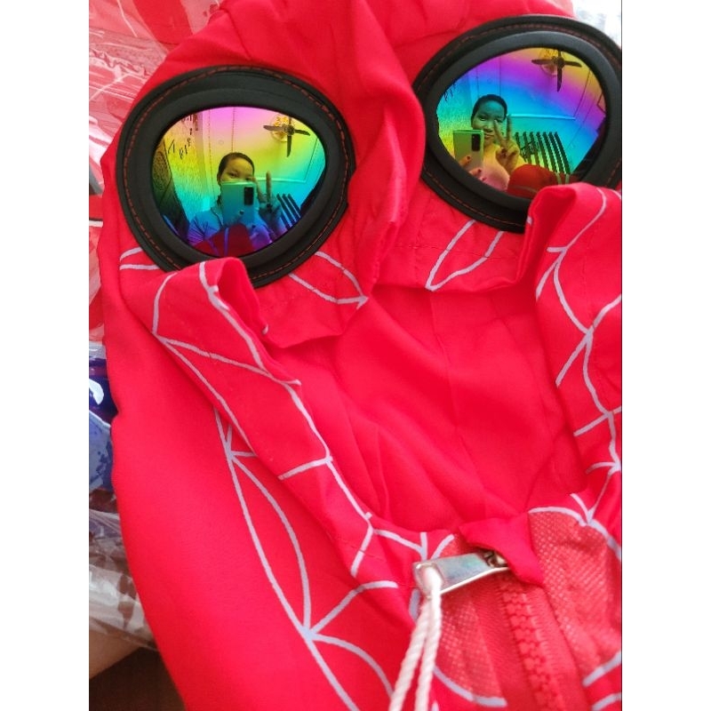 Áo khoác gió nhện lót lưới, lót lông nhung 3-7 tuổi có mắt kính siêu xịn