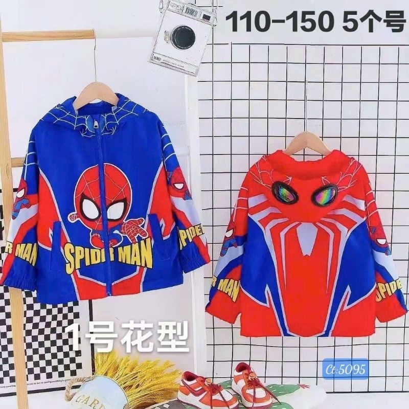 Áo khoác gió nhện lót lưới, lót lông nhung 3-7 tuổi có mắt kính siêu xịn