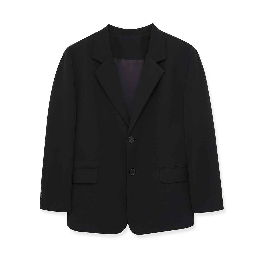 Áo khoác blazer nam thu đông phong cách form rộng màu đen kem 2 khuy cài hàn quốc Avocado