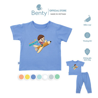 Áo cộc quần dài trẻ em BENTY in hình BT032 cotton mềm mịn mát, bộ đồ cho bé trai, bé gái chính hãng