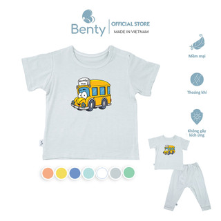 Áo cộc quần dài BENTY in hình xe bus BT039 cotton cao cấp, đồ bộ trẻ em mặc ngủ điều hòa