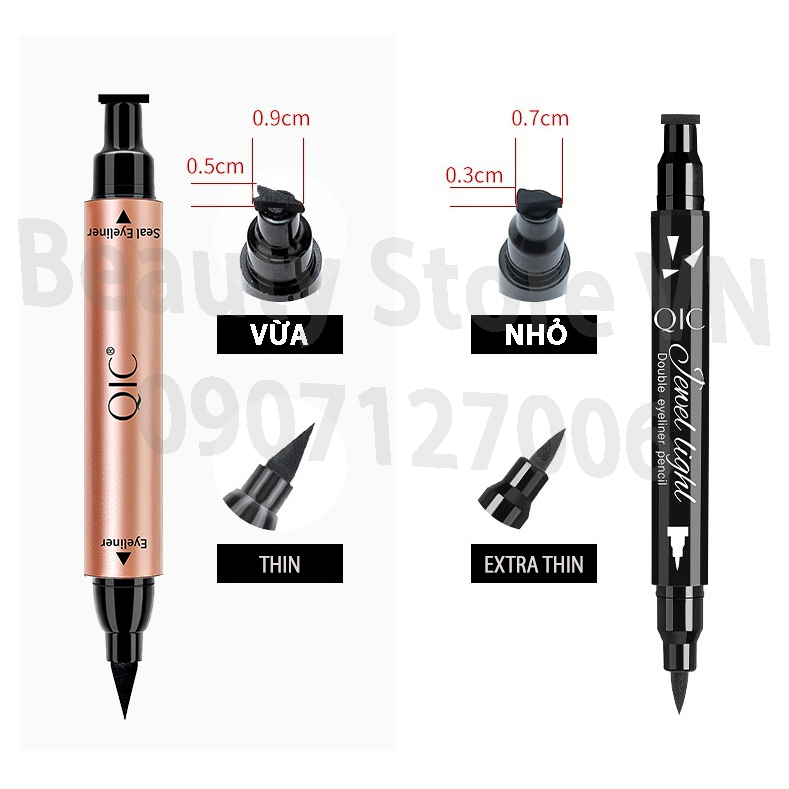 Bút Kẻ Mắt Nước 2 Đầu Nhấn Đuôi Mắt Lâu Trôi