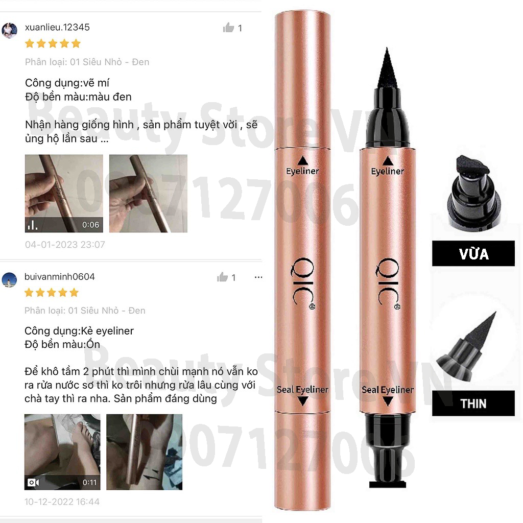 Bút Kẻ Mắt Nước 2 Đầu Nhấn Đuôi Mắt Lâu Trôi