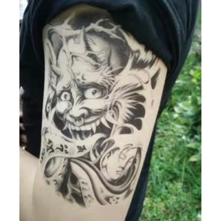 [Đọc kỹ mô tả] Hình dán tạm thời mặt quỷ đầu lâu size bắp tay <15×21cm hb092. Boss tatoo - xăm dán tạm thời