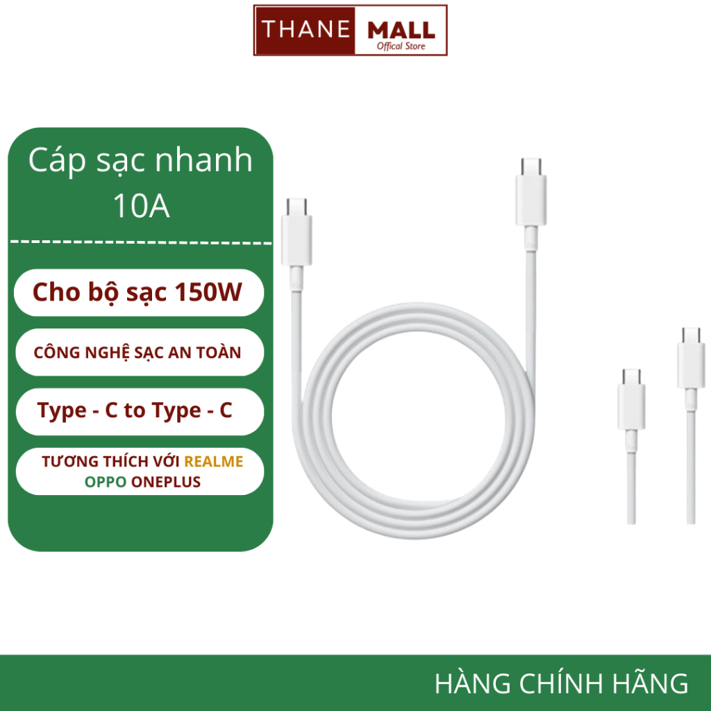 Cáp Sạc nhanh OPPO Type C Super VOOC 6.5A | 8A | 10A  Hàng Chính Hãng
