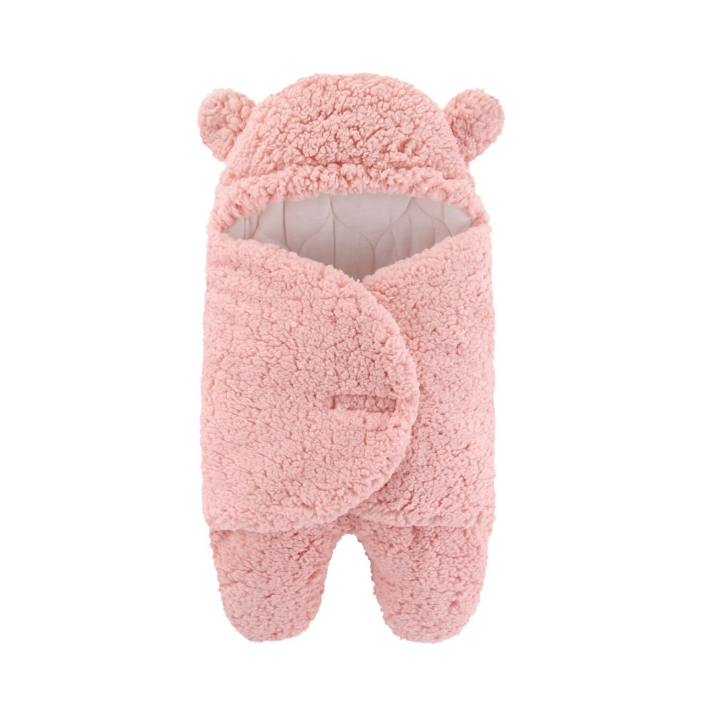 Túi ngủ mùa đông, Chăn ủ bông sơ sinh lông cừu mịn có chân cho bé trai bé gái