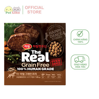 Thức ăn cho chó trưởng thành PET LIKE THE REAL DOG Grain Free Oven-Baked hạt mềm không độn ngũ cốc vị thịt bò gói 1kg