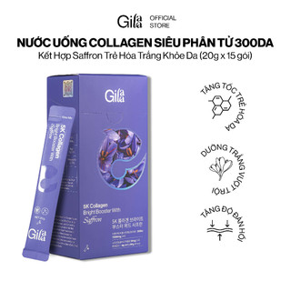  NƯỚC UỐNG COLLAGEN GILAA  SIÊU PHÂN TỬ 300DA KẾT HỢP SAFFRON TRẺ HÓA TRẮNG KHỎE DA (20g x 15 gói)