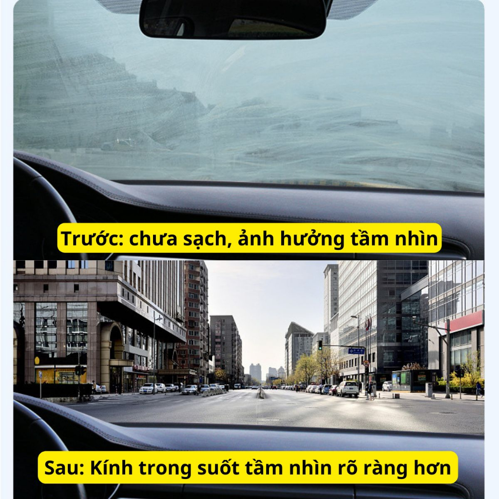 Chất Tẩy Màng Dầu Kính Ô Tô Làm Sạch Mảng Dầu, Bụi Bẩn Lâu Ngày Bám Trên Mặt Kính Xe Hơi, Cải Thiện Tầm Nhi