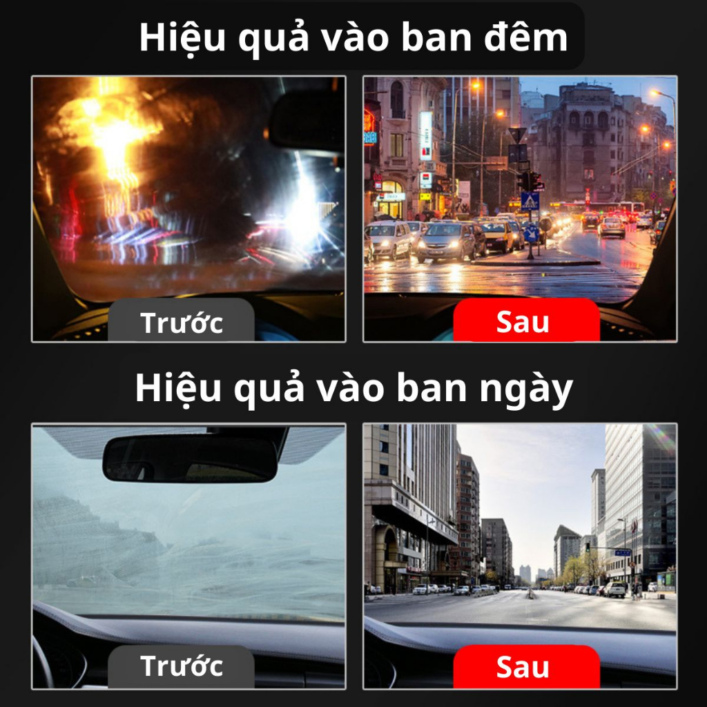 Chất Tẩy Màng Dầu Kính Ô Tô Làm Sạch Mảng Dầu, Bụi Bẩn Lâu Ngày Bám Trên Mặt Kính Xe Hơi, Cải Thiện Tầm Nhi