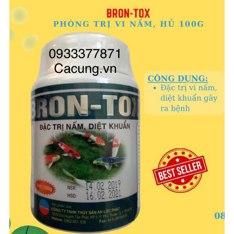 BRON TOX - Thần Dược Xử Lý Nấm, Cạ Mình, Nằm Đáy Cho Cá Koi (Hàng Công Ty)