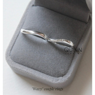 Nhẫn đôi bạc Wavy, nhẫn cặp nam nữ đơn giản bạc 925 Quinn Jewelry