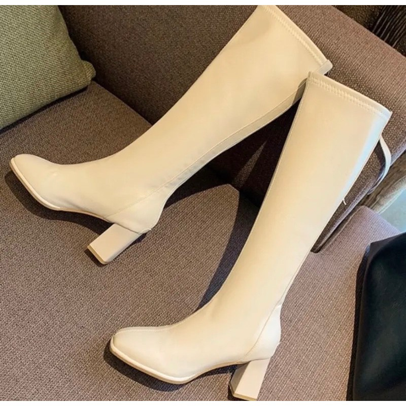 Bốt đùi đế cao 6cm , Boots đùi chất da lót nỉ siêu mềm êm chân mã A806