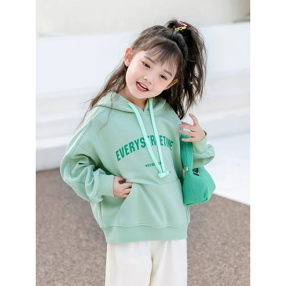 Áo nỉ hoodie, Áo nỉ bông in chữ 5D siêu xinh, dễ thương cho bé gái