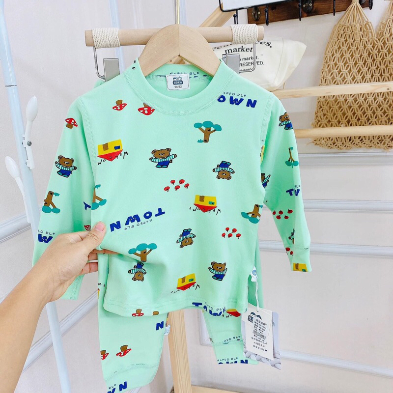 Bộ cotton len, nỉ cho bé trai, bé gái_Hàng QC cao cấp