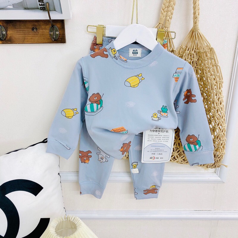 Bộ cotton len, nỉ cho bé trai, bé gái_Hàng QC cao cấp