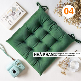 ĐỆM NGỒI BỆT VẢI NHUNG HÌNH 04 (40,45,50cm)