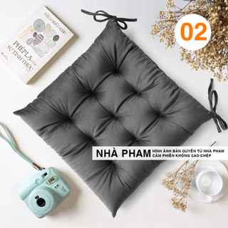 ĐỆM NGỒI BỆT VẢI NHUNG HÌNH 02 (40,45,50cm)