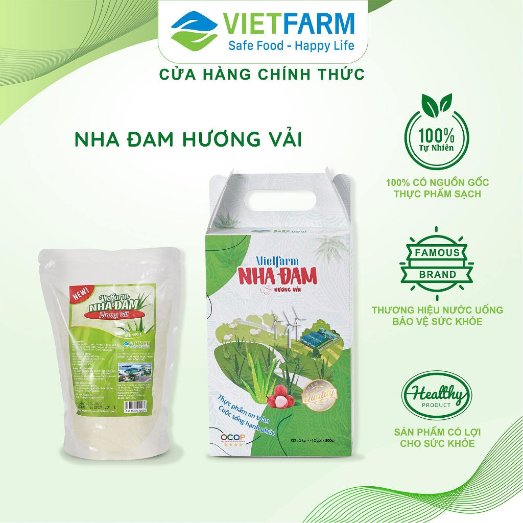 Thạch Nha Đam VIETFARM Vị Vải 500gr