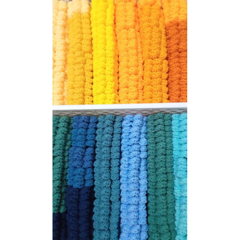 Hoa len mini làm túi xách, áo handmade nhiều màu