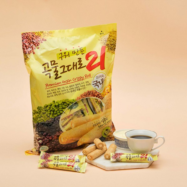 Bánh ngũ cốc 21 loại đậu Premium Grain Crispy Roll 500g Hàn Quốc 🇰🇷🇰🇷