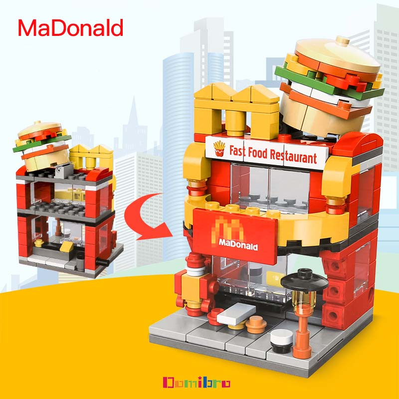 Bộ đồ chơi lắp ráp Lego McDonald's Sáng tạo Cảnh quan thành phố 3D Mô hình trẻ em trai và trẻ em gái