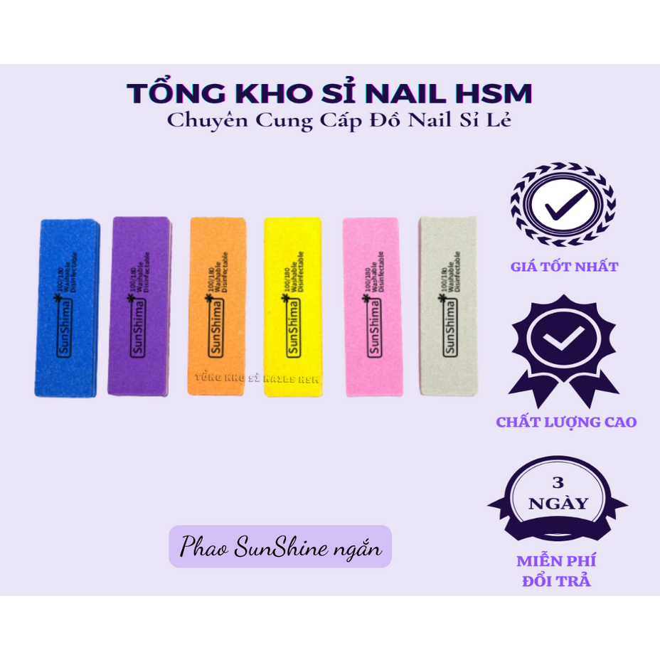 Phào dũa móng dạng thanh 2 mặt SunShine chuyên dùng làm nail  dài và ngắn