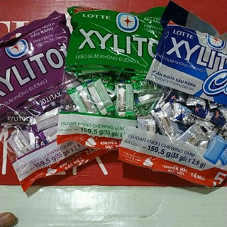 Kẹo gum không đường xylitol lotte đủ vị gói 159,5g ( 55 gói x 2,9 g )/ 319g ( 110 gói x 2.9g )  ( Bách hóa gia đình )