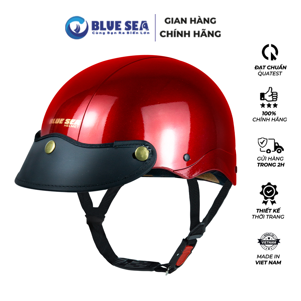 SALE HÈ | Mũ Bảo Hiểm 1/2 Nửa Đầu A104 - Blue Sea  - Chính hãng
