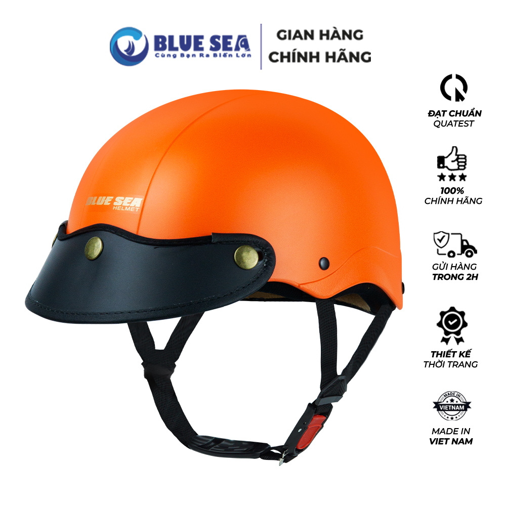 SALE HÈ | Mũ Bảo Hiểm 1/2 Nửa Đầu A104 - Blue Sea  - Chính hãng