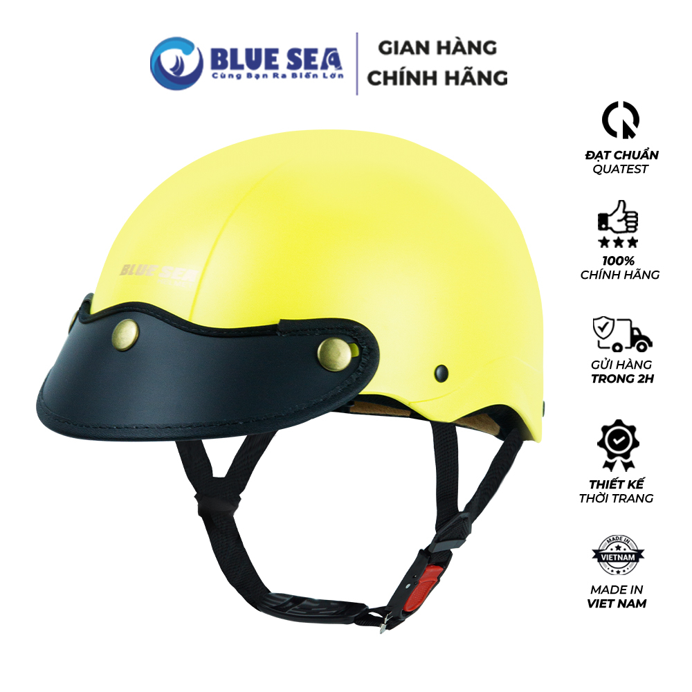SALE HÈ | Mũ Bảo Hiểm 1/2 Nửa Đầu A104 - Blue Sea  - Chính hãng