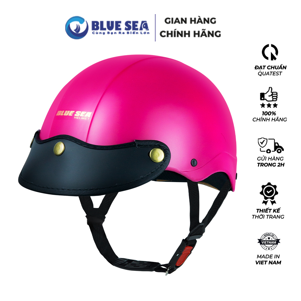 SALE HÈ | Mũ Bảo Hiểm 1/2 Nửa Đầu A104 - Blue Sea  - Chính hãng