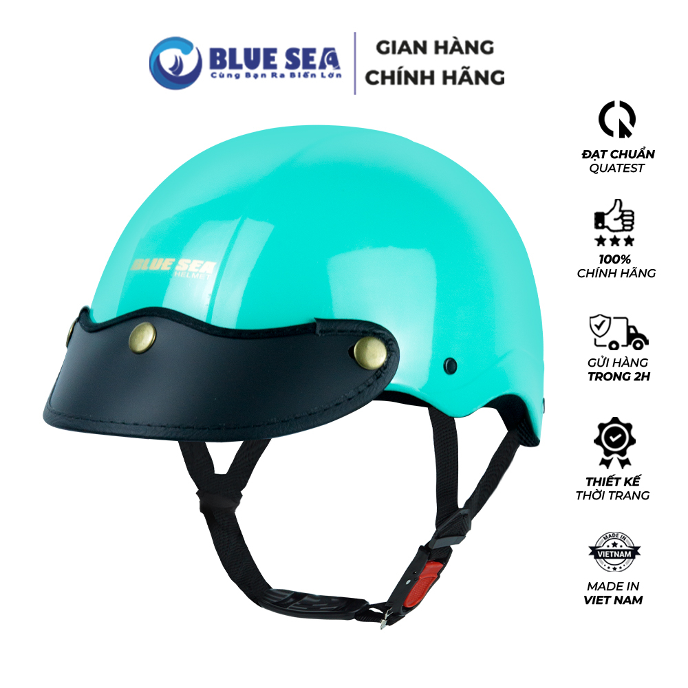 SALE HÈ | Mũ Bảo Hiểm 1/2 Nửa Đầu A104 - Blue Sea  - Chính hãng