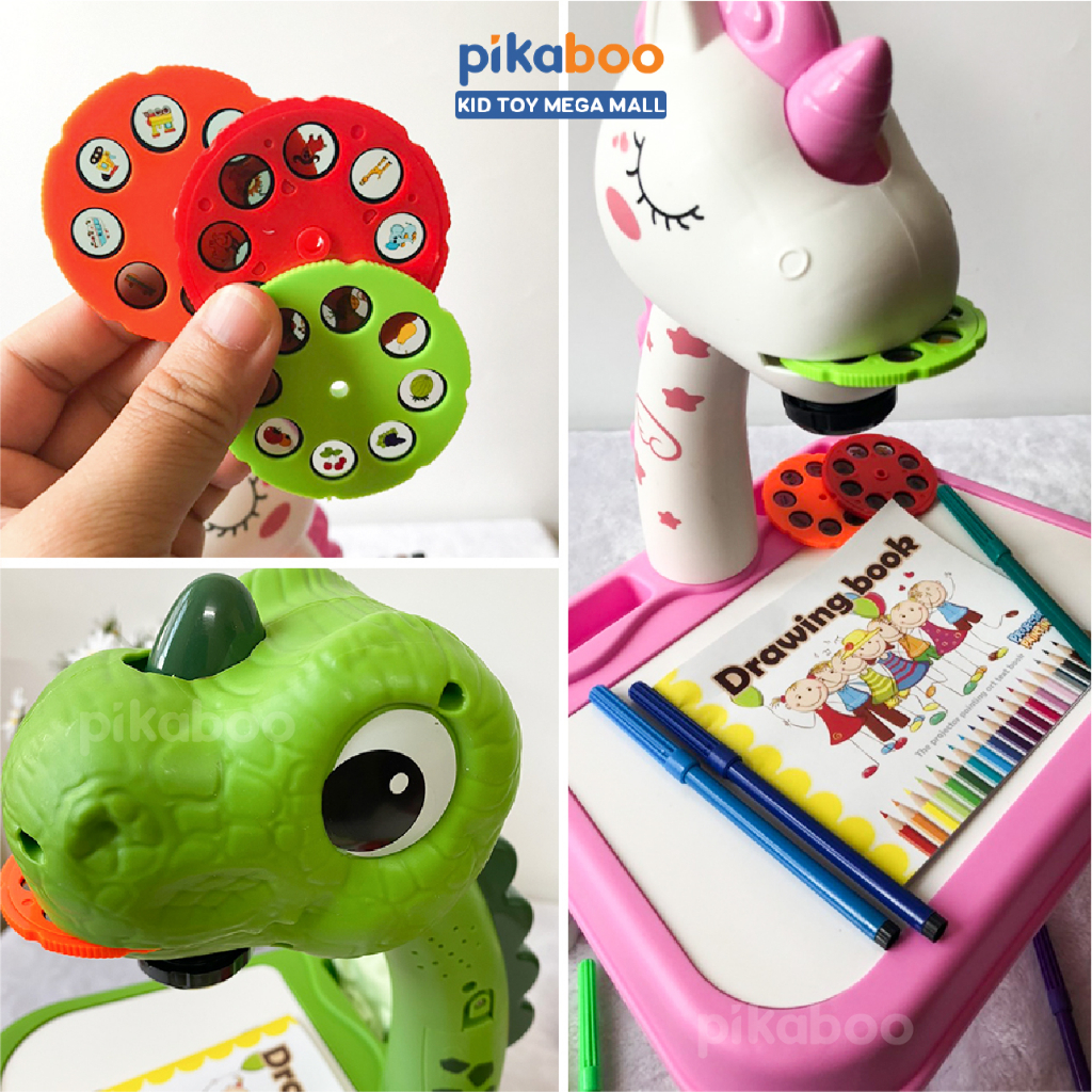 Bàn tập vẽ thông minh Pikaboo có máy chiếu hình ảnh cho bé tập tô vẽ sáng tạo làm từ chất liệu nhựa ABS an toàn cho trẻ