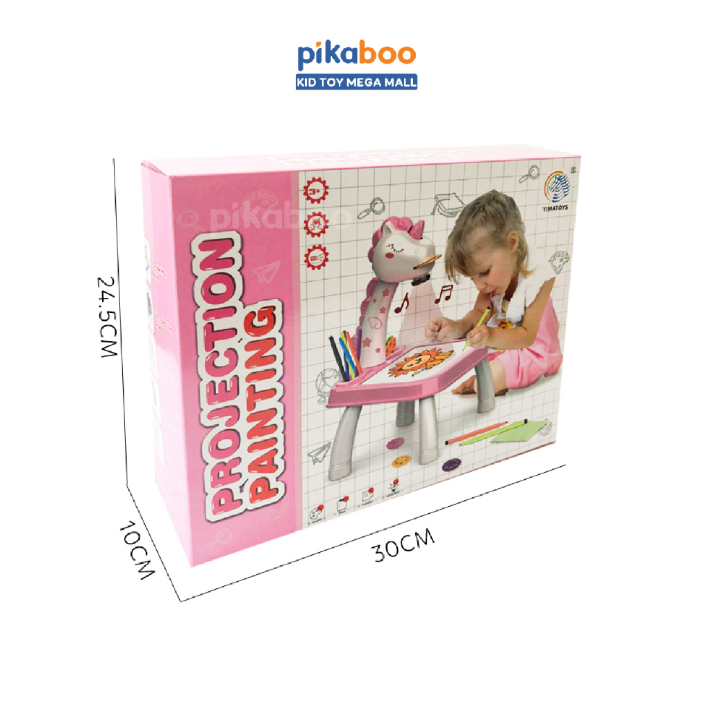 Bàn tập vẽ thông minh Pikaboo có máy chiếu hình ảnh cho bé tập tô vẽ sáng tạo làm từ chất liệu nhựa ABS an toàn cho trẻ