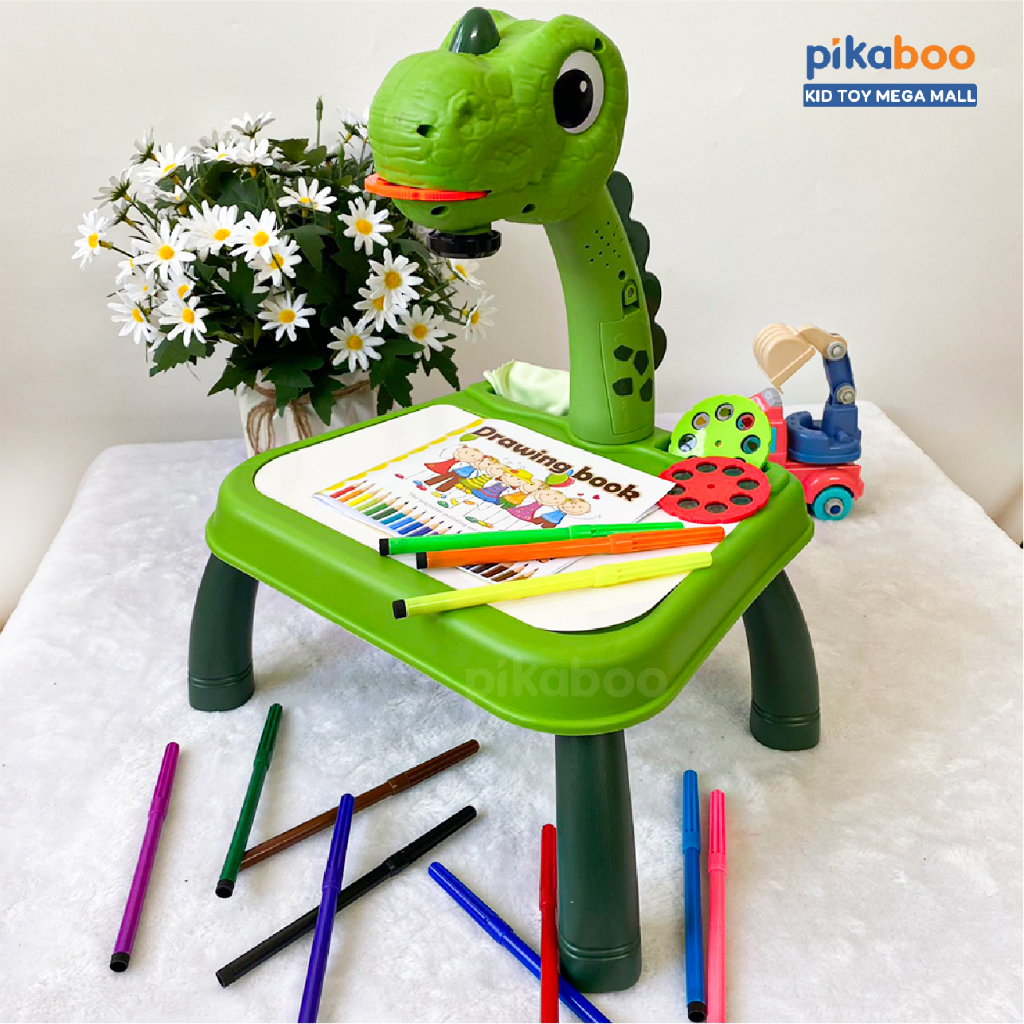 Bàn tập vẽ thông minh Pikaboo có máy chiếu hình ảnh cho bé tập tô vẽ sáng tạo làm từ chất liệu nhựa ABS an toàn cho trẻ